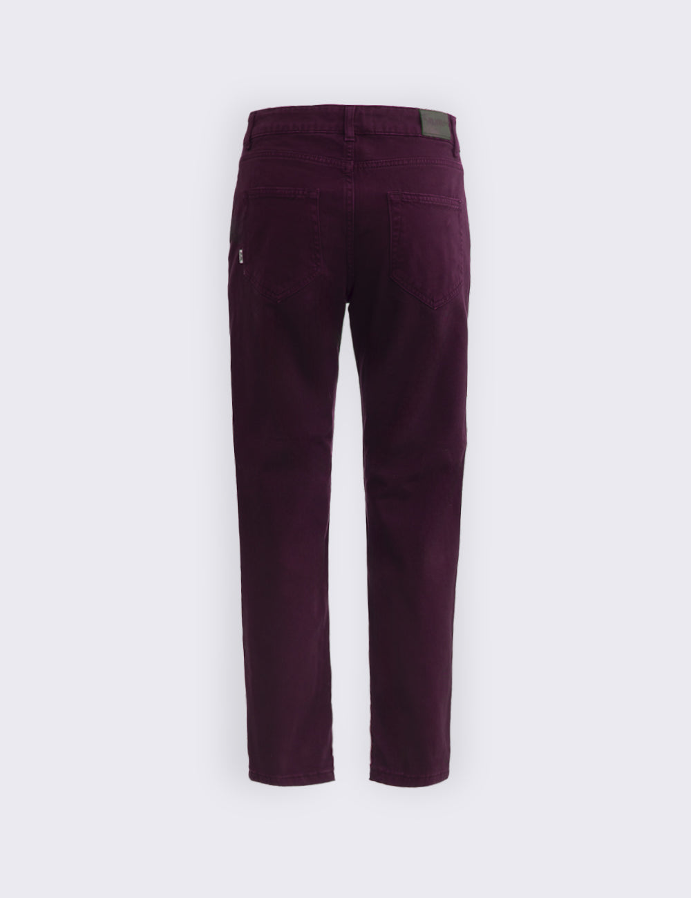 Solid color denim trousers
