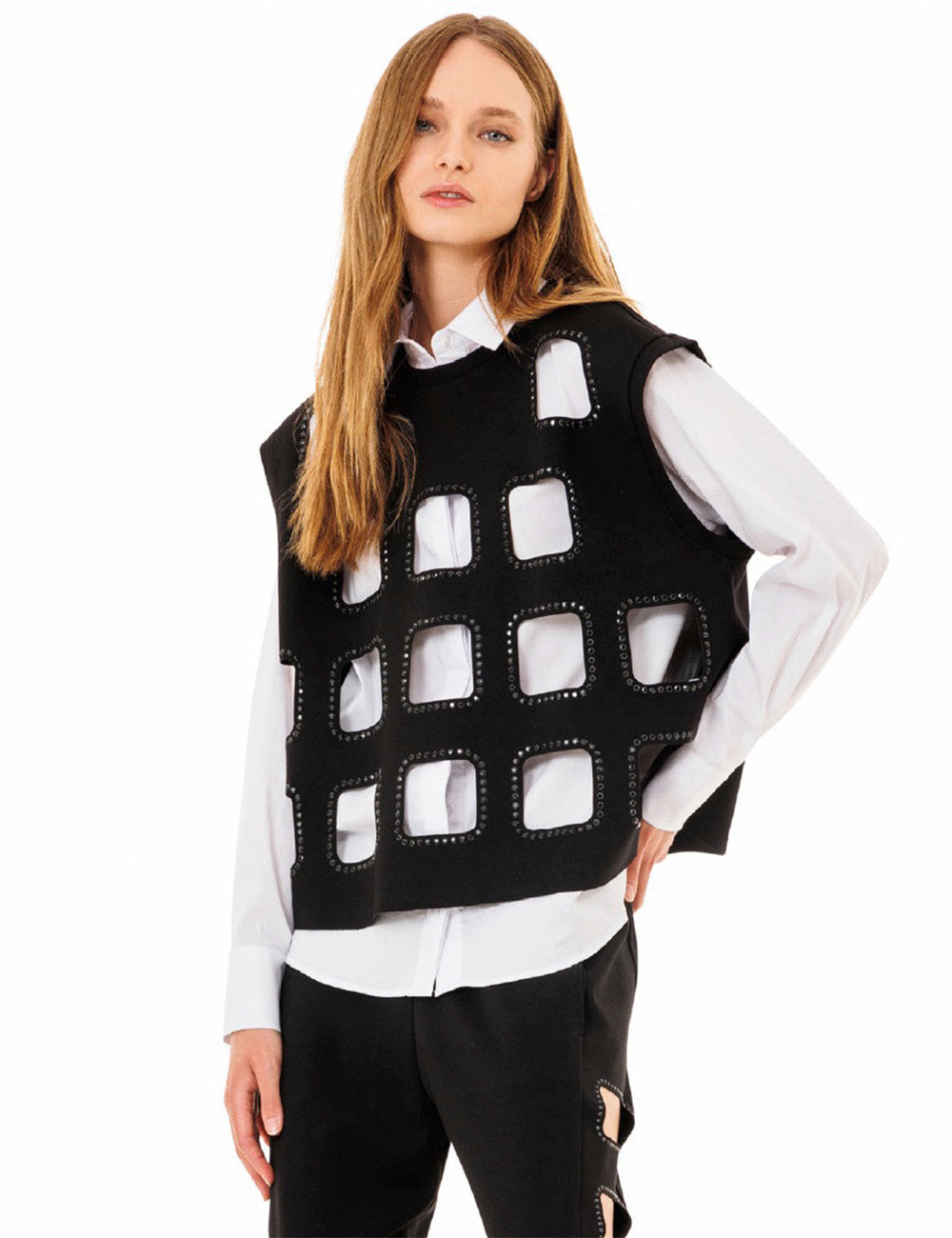 Shirt with perforated vest