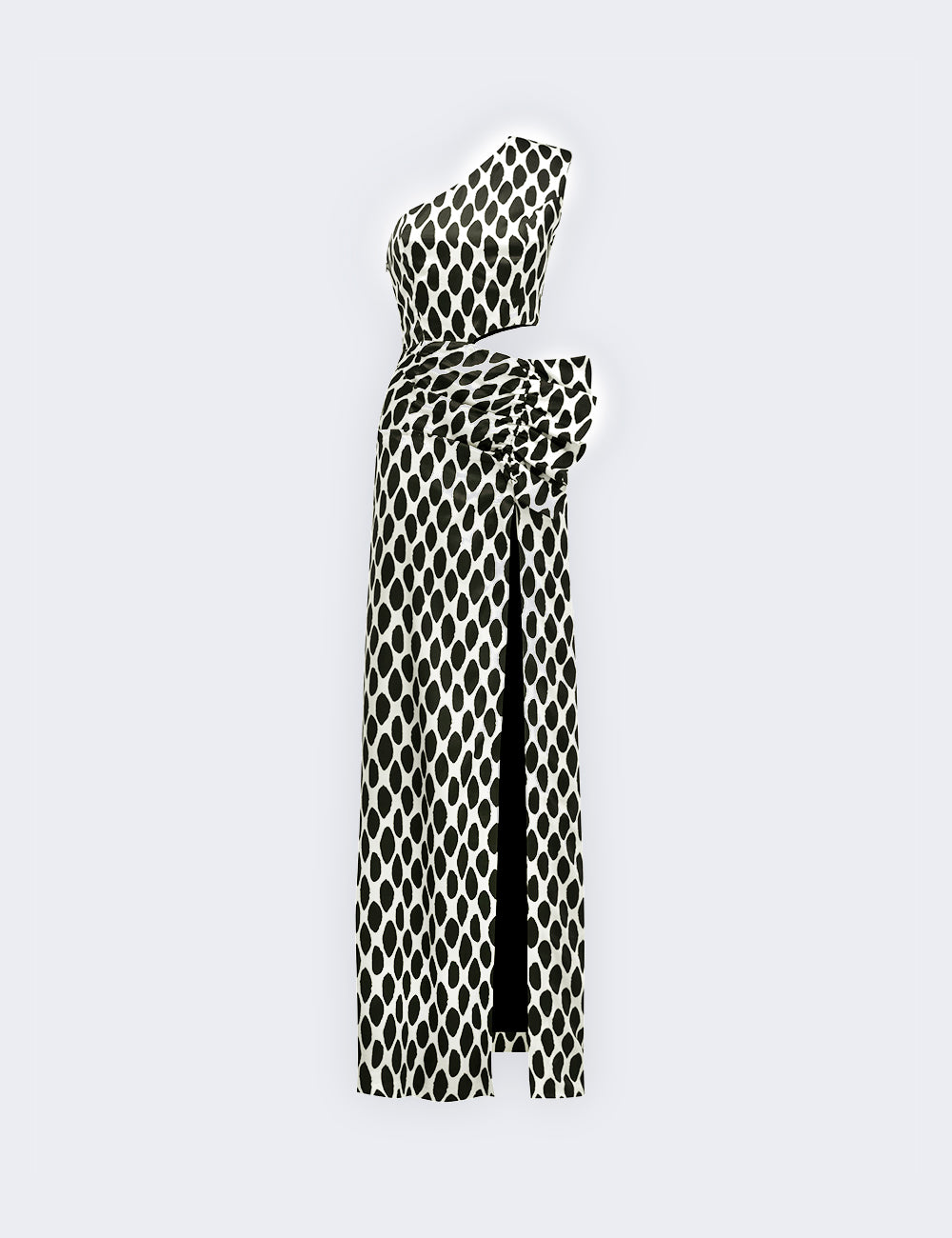 Long one-shoulder dress with slit