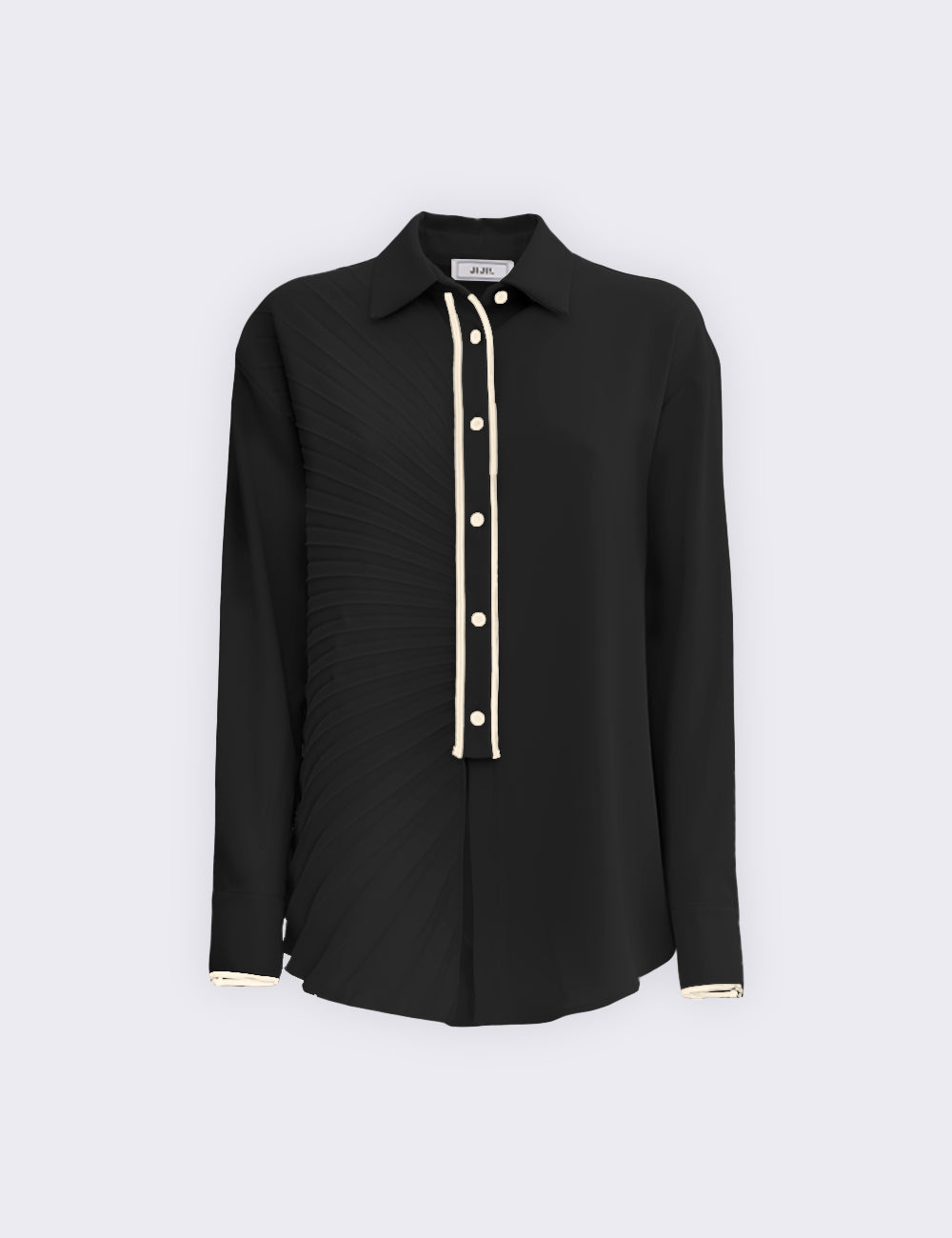 Shirt with pleated