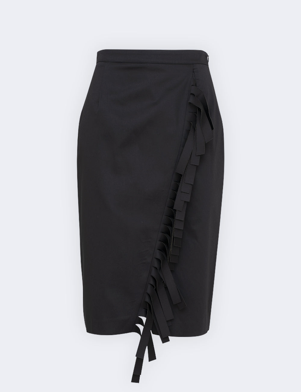 Wrap skirt with fringes