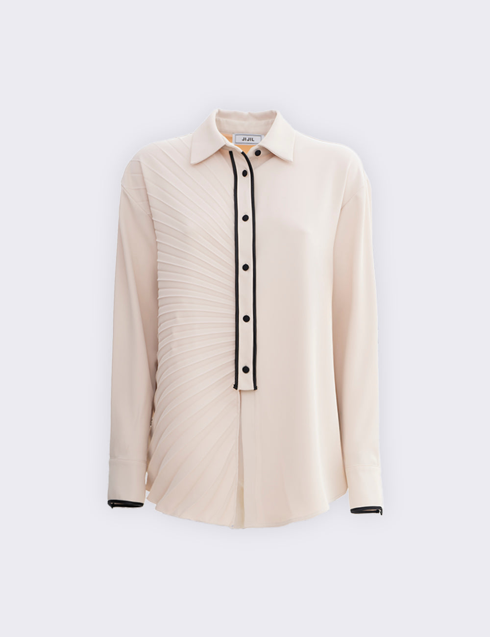 Shirt with pleated