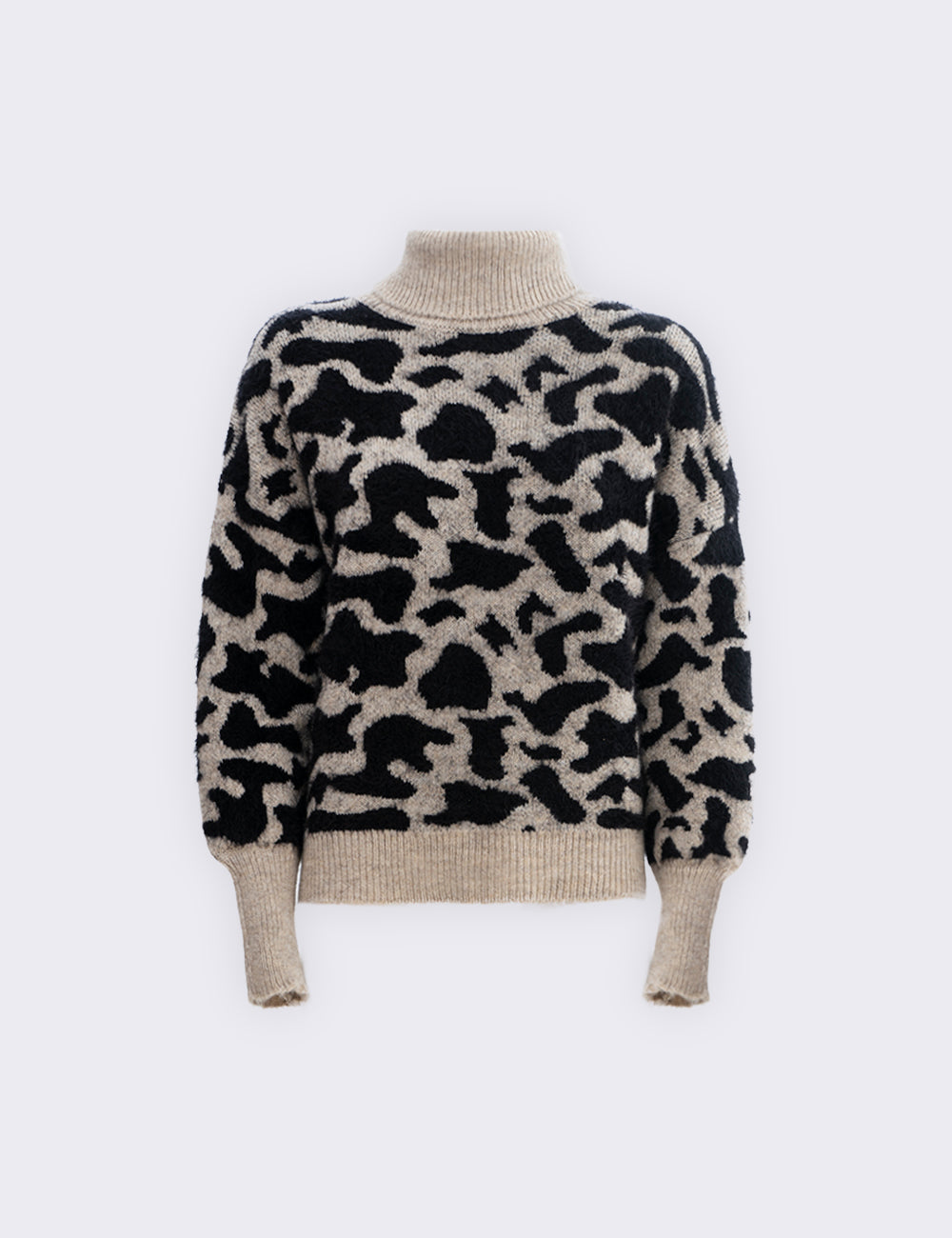 High neck mixed wool sweater