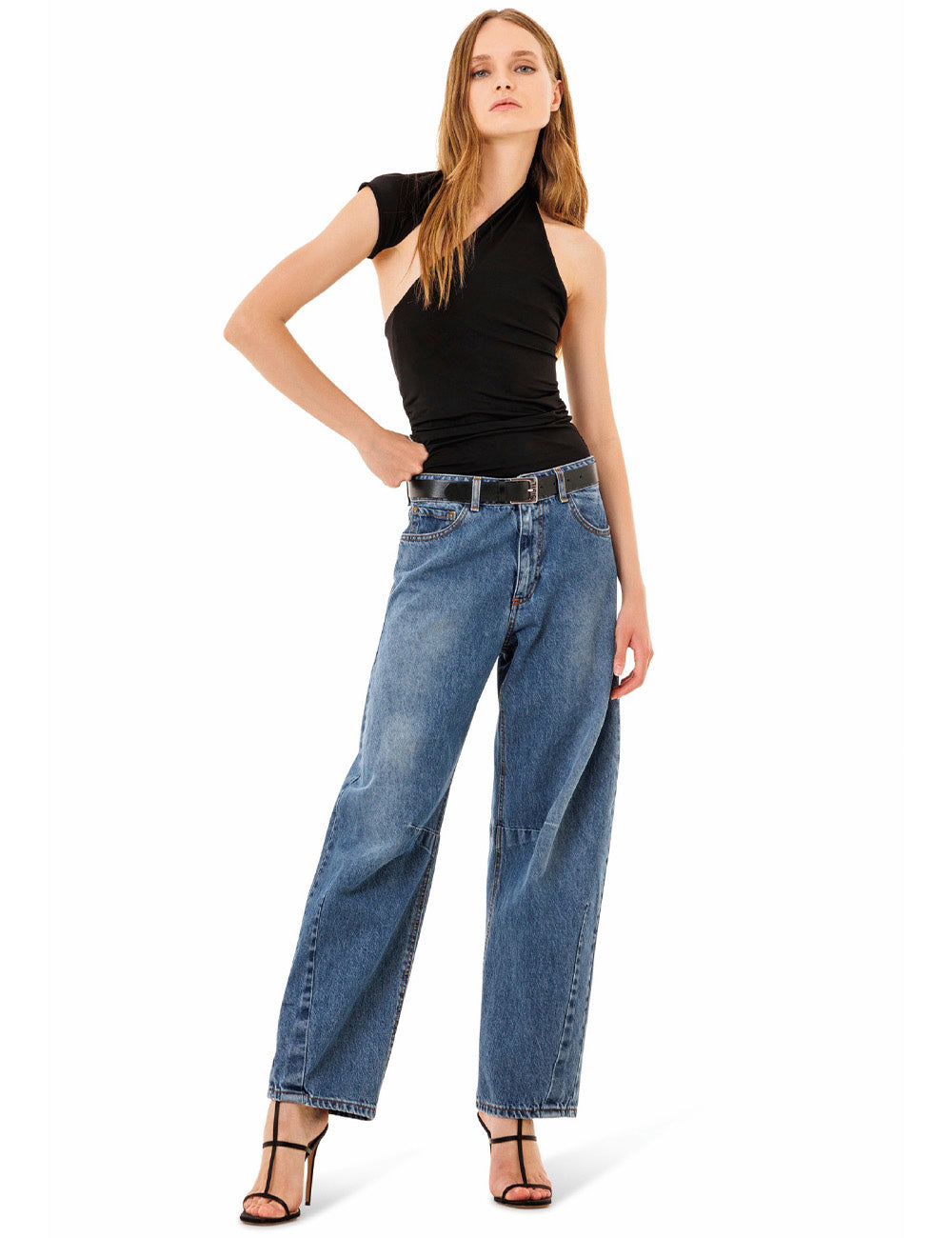 5 pocket jeans with wide leg
