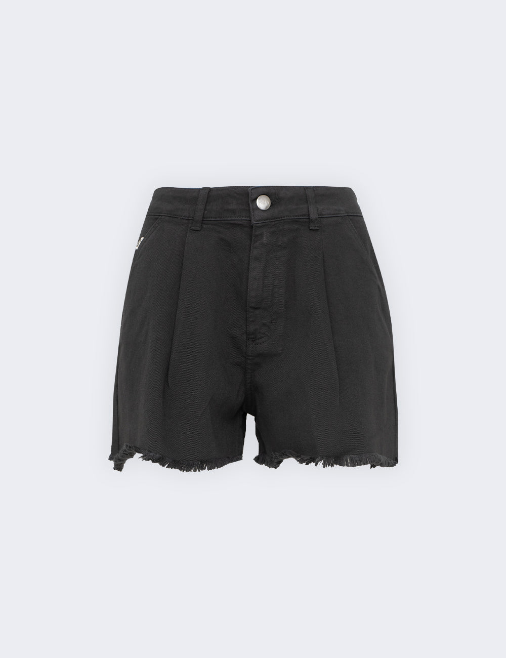 Cotton shorts with fringed edge