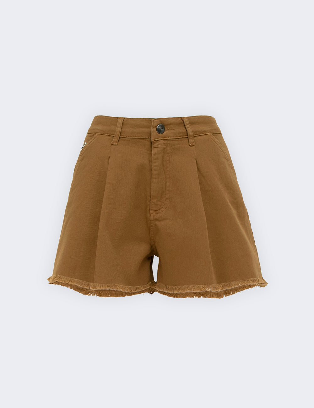 Cotton shorts with fringed edge